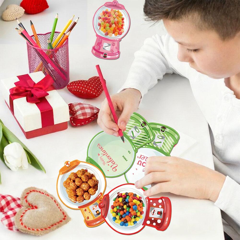 36pcs Valentine's Day Twister DIY Candy Jar Holiday Greeting Card Classroom Rewards Exchange Gifts For Children's Parties