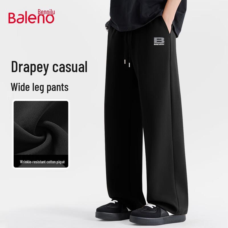 Baleno Men's Oversize Heavyweight Straight-Leg Casual Pants