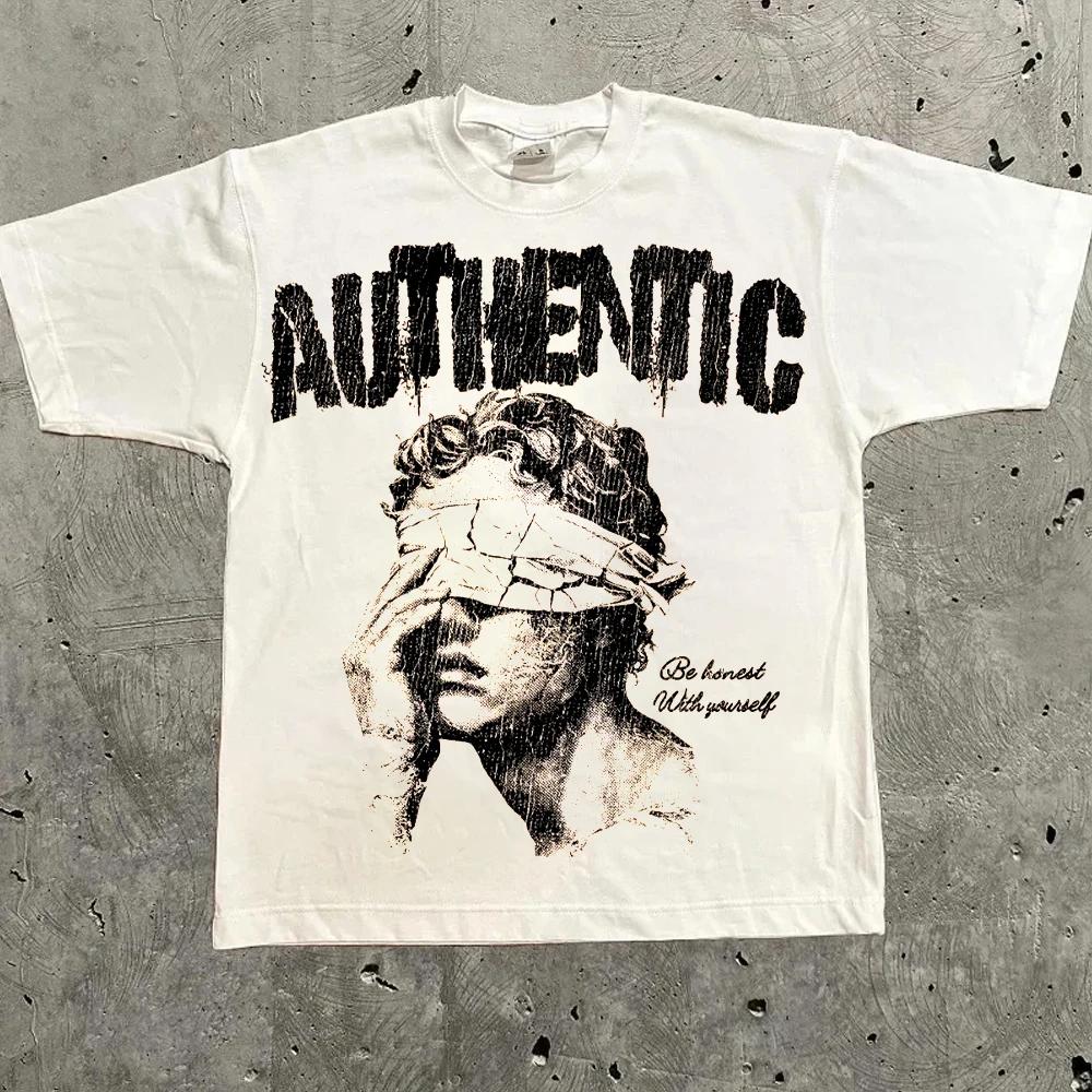 Summer Harajuku Letter Graphic T Shirts Y2k Tops Men Women Street Oversized T Shirt Vintage Tees Top Clothing