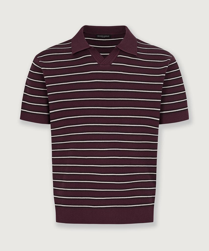 THEKNITCOMPANY (M) Orea Stripe Ribbed Polo Knit 3 Colors (Type B)