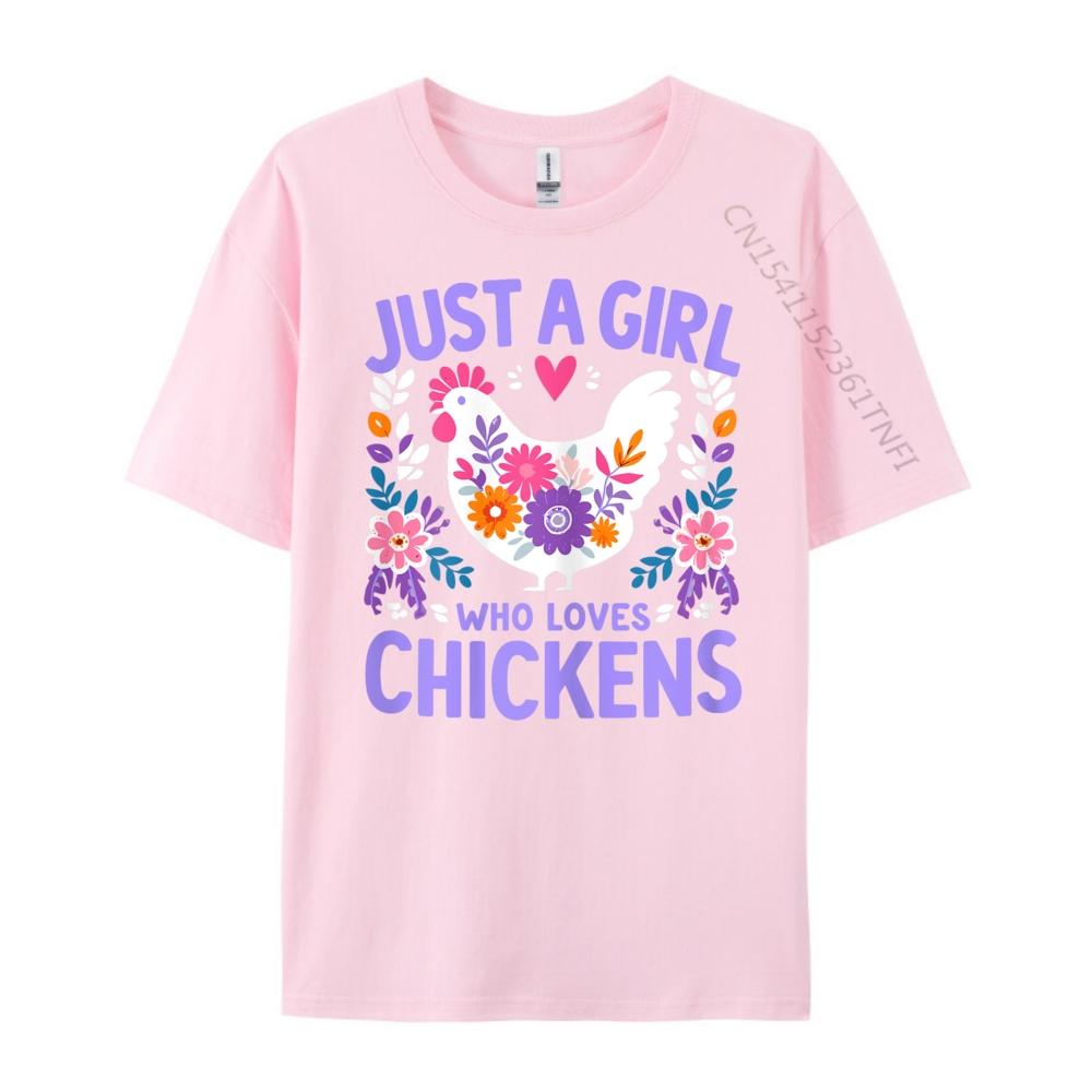Just A Girl Who Loves Chickens Cute Chicken Luxury Clothing Women Shirts For Men Vaporwave