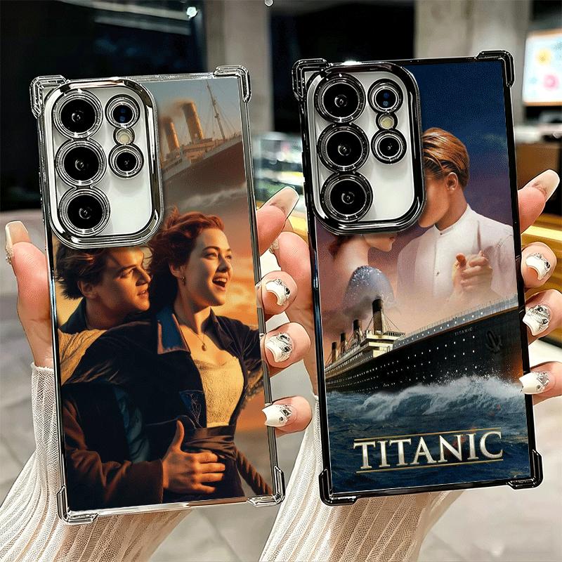 Titanic Movie Rose Jack Plating Phone Case For Samsung Galaxy S24 S25 FE S26 Edge S23 Ultra S22 S21 Plus S20 Anti-Fall Airabag C