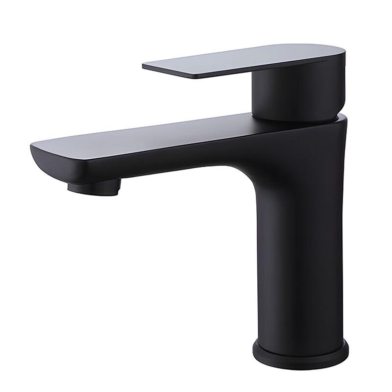 TLXT Flat Black Hot/Cold Bathroom Faucet