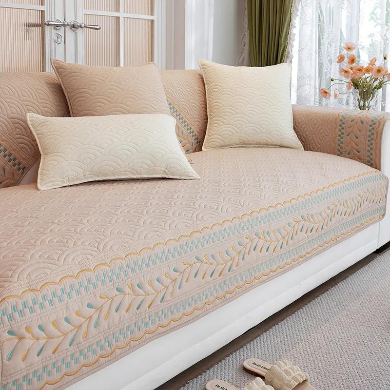 

Чехол на диван из полиэстера и хлопка для гостиной, край листа, богемный универсальный коврик для дивана, нескользящий чехол для дивана с вышивкой, домашняя подушка 30x50cm pillowcase