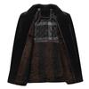 Winter Men's Chenier Coat Medium and Long Turned Collar Coral Fleece Thickened Warm Woolen Coat Jacket