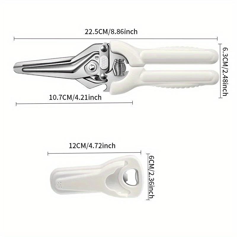 1pc Heavy Duty Stainless Steel Kitchen Scissors with Sheath , Perfect for Cutting Chicken, Duck, Goose Bones, Fish, Vegetables, and Herbs