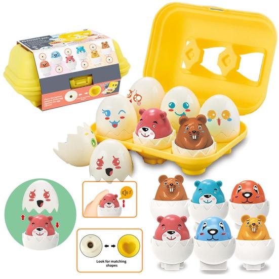 6Pcs Eggs Toy Montessori Dinosaur Matching Eggs Toy Educational Sensory Development Toy for Toddlers