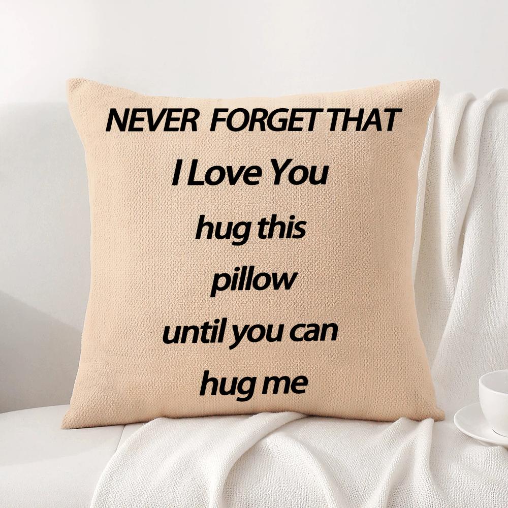 Funny Hug Me Cushion Cover Natural Linen Organic Fabric Double-Sided Printing Sofa Home Decor Gift Pillow Cover