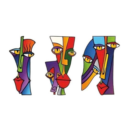 

3 Pcs Abstract Face Wood Wall Art Minimalism Face Wall Sculpture Geometric Line Wall Hanging Sign for Living Room Bedroom Bathroom Porch Fence 3pcs