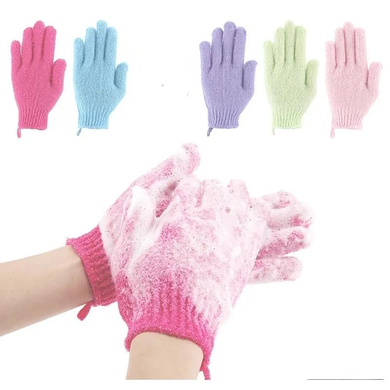 2Pcs Exfoliating Bath Mitt Gloves with Shower Scrub Resistance Body Massage Sponge for Moisturizing And Skin Peeling