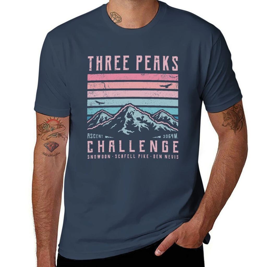 Three Peaks Challenge Retro Tshirt Outdoor Sports Lightweight Tee Tshirt