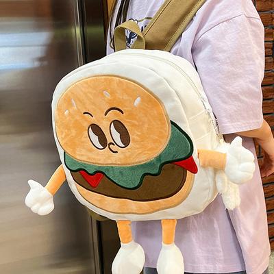 Schulrucksack Rucksack niedliche Serie Hamburger neue niedliche Tasche Nische Vier-Jahreszeiten-Tasche Segeltuchtasche kreative Tasche Douyin Xiaohongshu