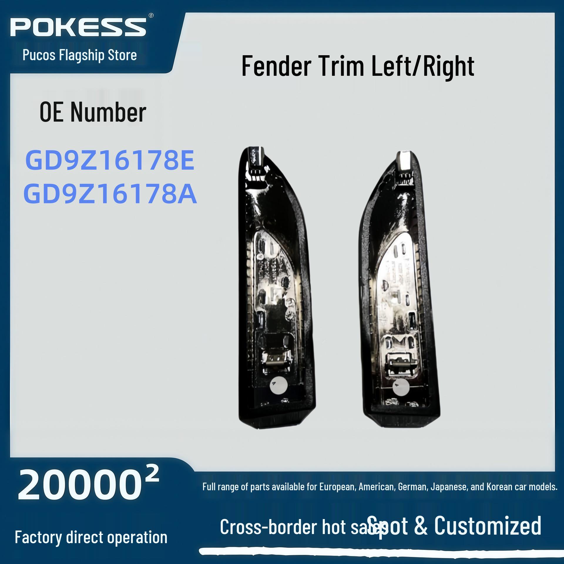 

Automotive Parts Compatible with Continental Fender Trim Left/Right (Model: GD9Z16178E/16178A) Fender Trim Left