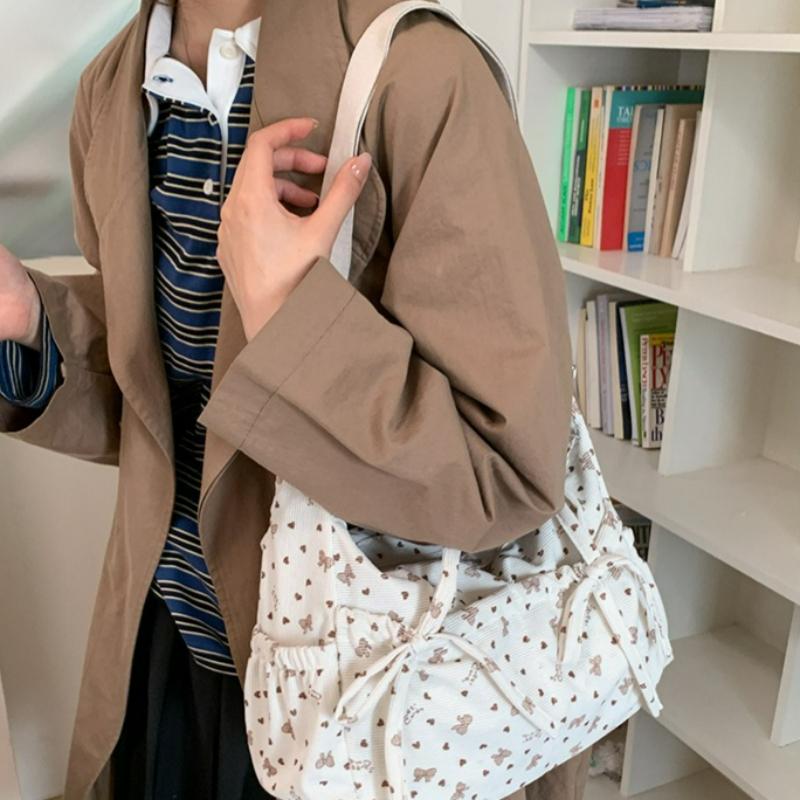 New Large Capacity Crossbody Bag Floral Retro Shoulder Bag Korean Fashi Trendy Comfortable and Versatile Texture Storage Bags