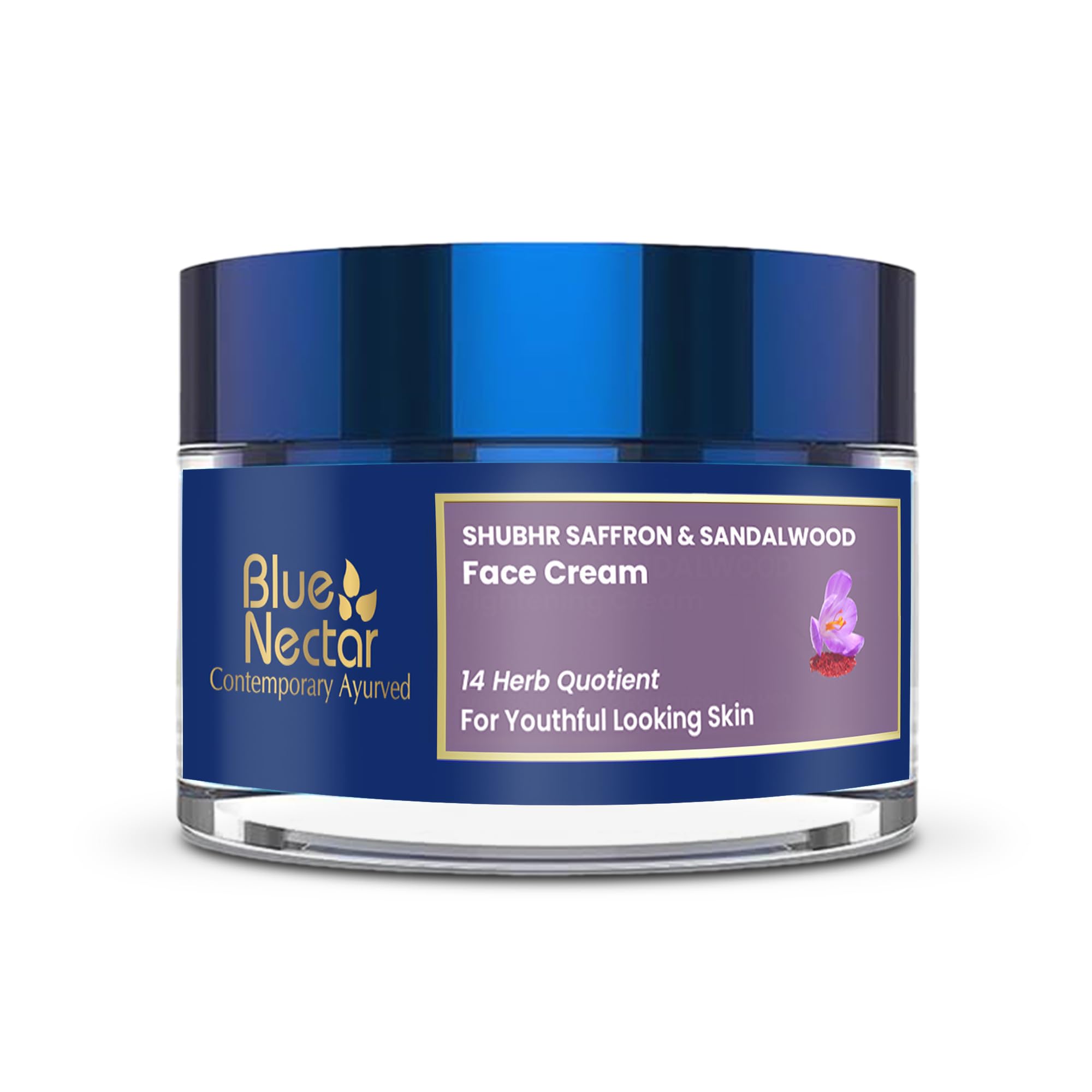

Blue Nectar Saffron Anti Aging Cream for Women | Ayurvedic Alternate to Retinol Face Cream for Fine Lines & Wrinkles | Day & Night Moisturizer fo