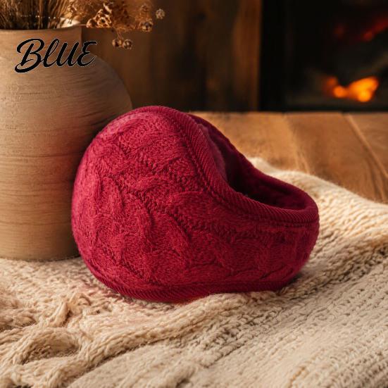 Cozy Ear Protectors Winter Muffs for Women Men Foldable Earmuffs with Thickened Warm Plush Lining Soft Knit Thermal Warmers Outdoor Sports