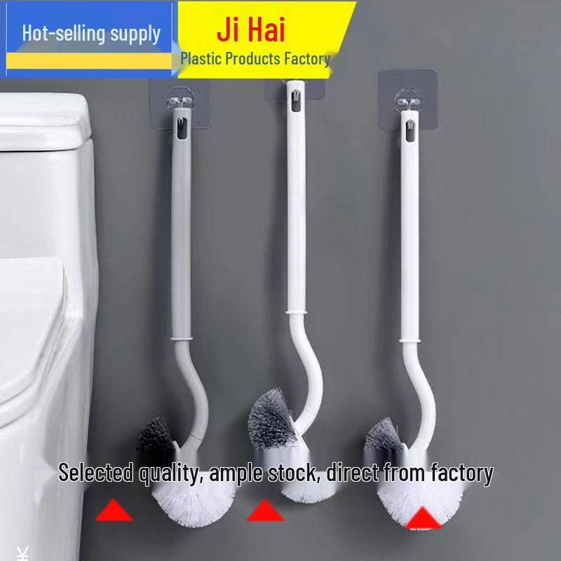 Wall-Mounted Japanese Long-Handle Toilet Brush – No Dead Corner Design White Brush