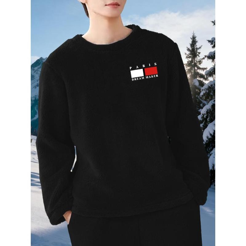 

Relaxed Fit Men s Flannel Top, Perfect for Winter Lounge & Family Time XXL чёрный