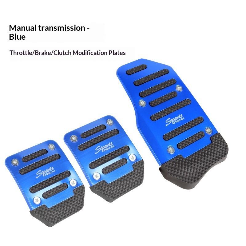 Aluminum Alloy Car Brake Gas Pedal Covers Anti Slip Thickened Wear Resistant Foot Pads Easy Install for Auto Replacement