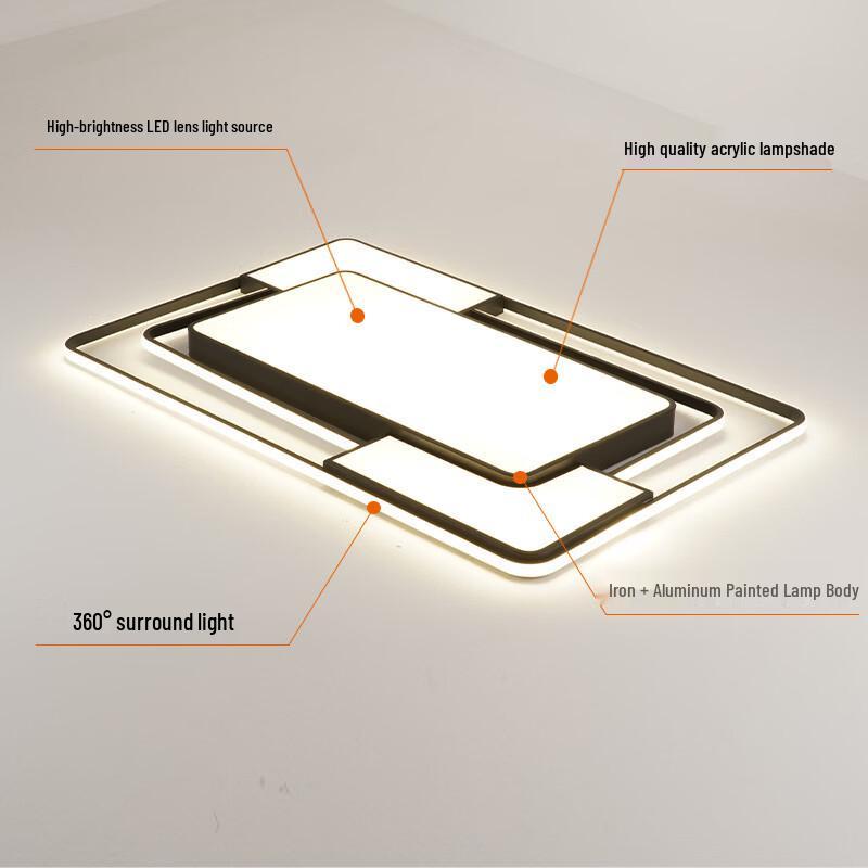 Modern LED Ceiling Lamp with 3-Color Dimming