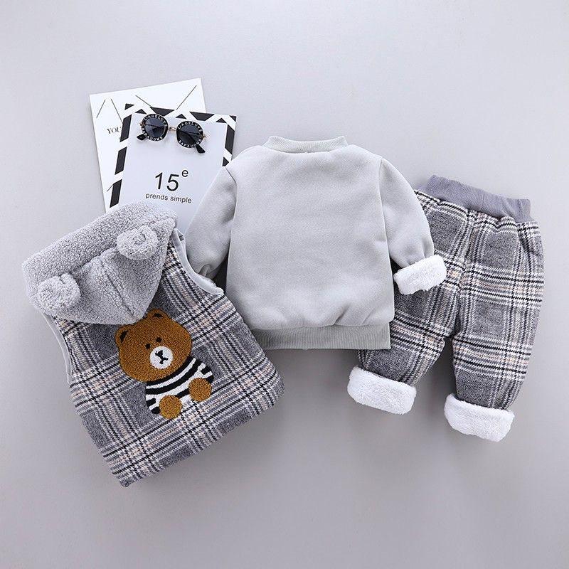 Boys' and Girls' Fleece-Lined Winter 3-Piece Set: Infant To Toddler Sweatshirt & Jacket (1-3 Years)
