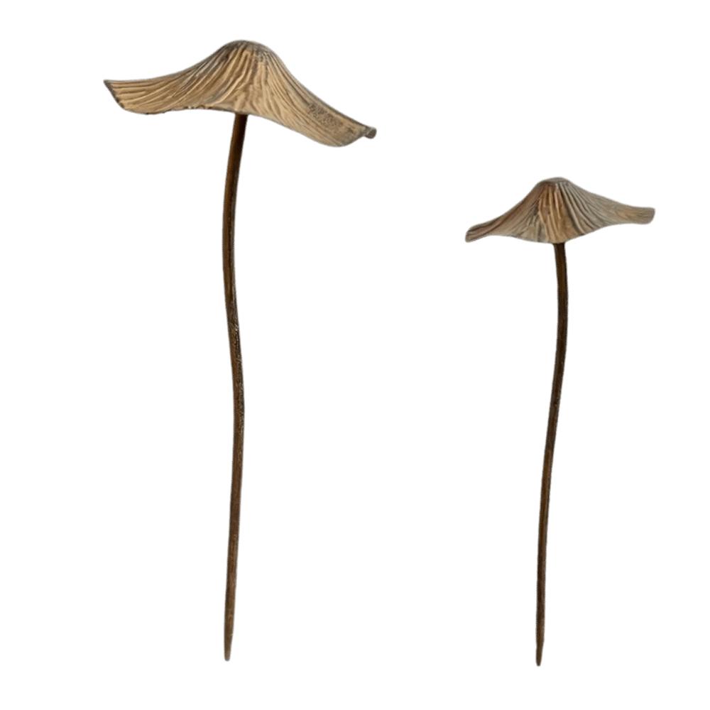 2PCS Simulation Mushroom Decoration Handmade Mushroom Ornaments Rusty Mushroom Plaque  Gift 2PCS/SET