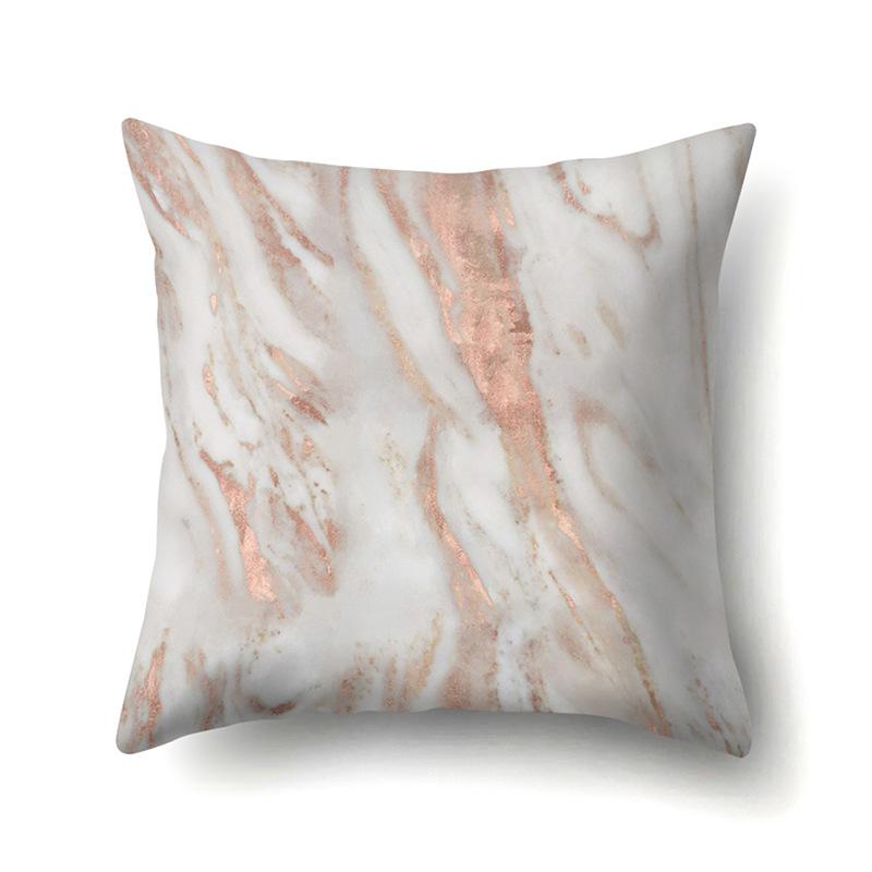 Nordic Ins Marble Polyester Pillowcase Car Decoration Home Printed Waist Cushion Pillowcase