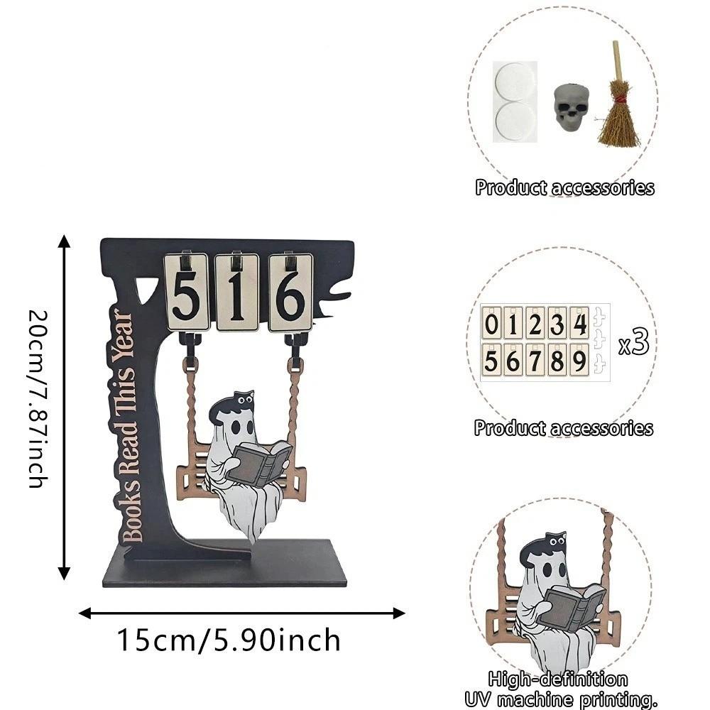 Vintage Halloween Reading Counter Spooky Reading Ghost Figurine Party Decoration