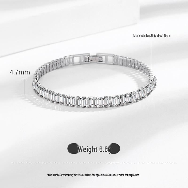 Korean Trendy Crystal Square Couple Bracelet - Versatile Women's Hand Jewelry
