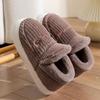 Men's and Women's Thickened Cotton Slippers: Fleece-Lined, Heel-Covering, Warm Indoor Shoes for Winter.