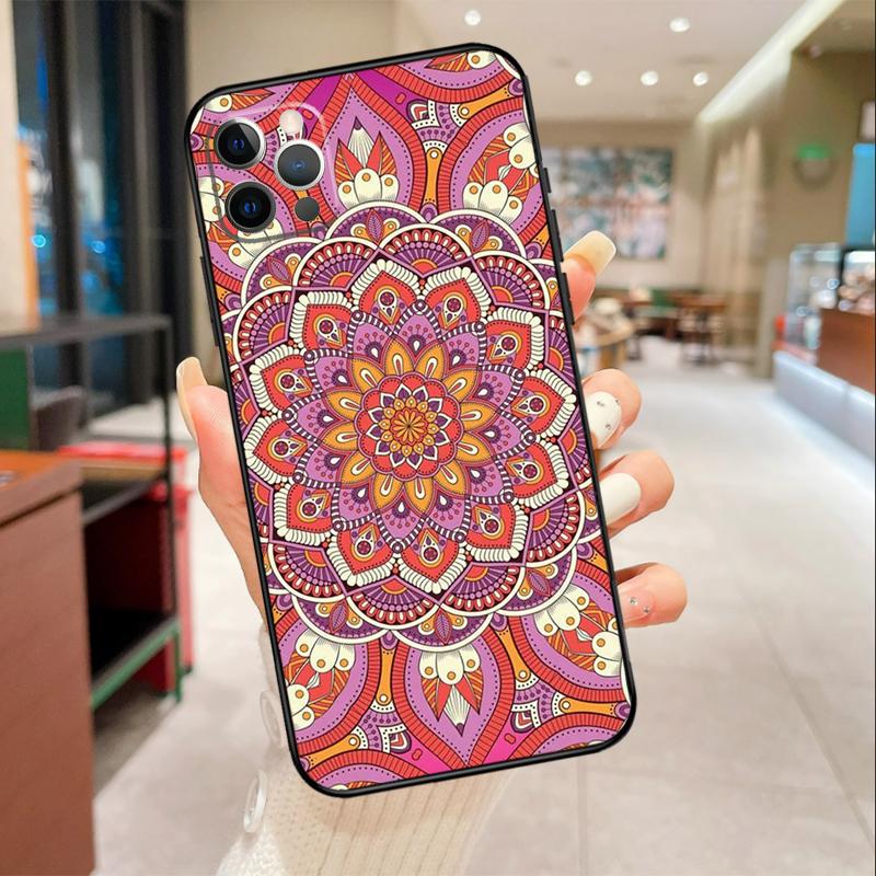 Mandala Geometric Pattern Phone Case For iPhone 17 16 15 14 13 11 12 Pro Max mini 16 Plus 16e 17 Air Protective Cover