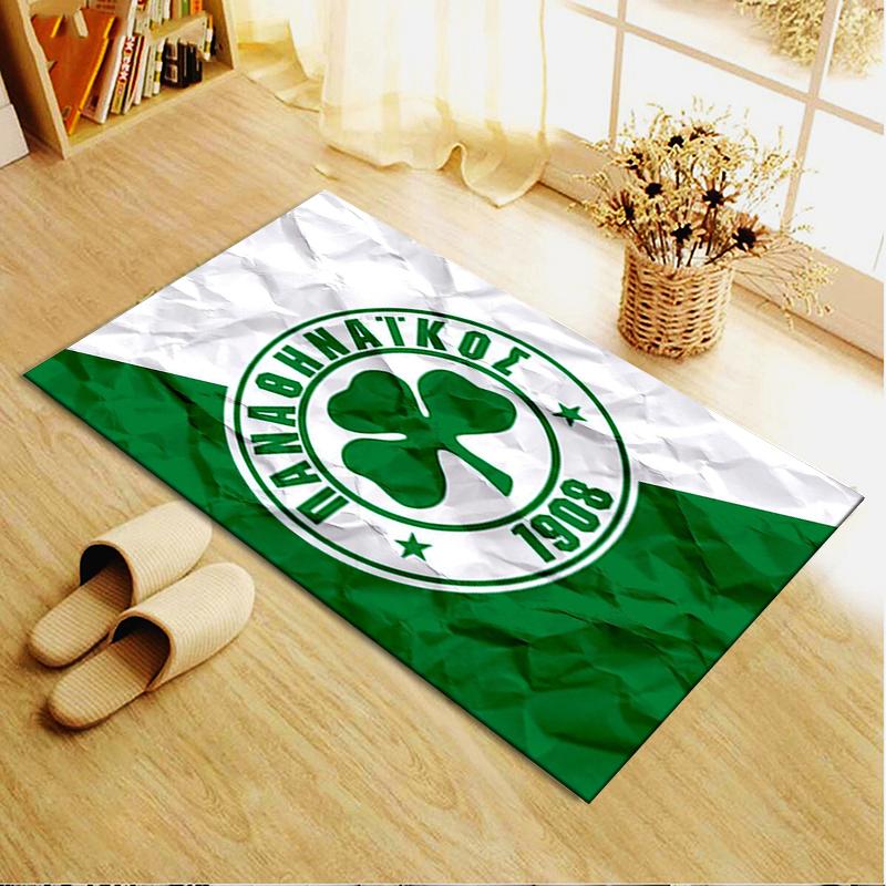 2026 NEUER Panathinaikos Fußball Teppich für Wohnzimmer Schlafzimmer Zuhause Sofa Dekoration, Kinder Spiel rutschfeste Bodenmatte