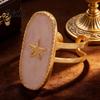 Adjustable Double-ring Opening Ring Finger Oval Design Enamel Process Women