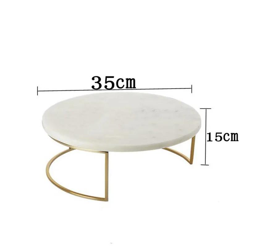 Iron Marble Cake Stand Dessert Tray Dim Sum Plate Display Stand Jewelry Tray Sushi Plate Snack Fruit Plates Refreshment Trays