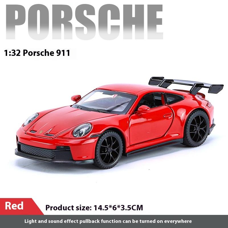 Maßstab 1/32 Porsche 911 GT3 Supersportwagen Legierung Metall Diecast Modellauto Sound und Licht Kinderspielzeug Geburtstagsgeschenk für Kinder Mini GT Jungen