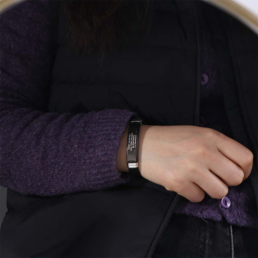Silicone Material Christian Faith Bracelet Black Stainless Steel Inspirational Bracelet Unisex