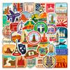 10/30/50pcs Retro World Travel City Landmark Stickers Cartoon Landscape Decals DIY Water Bottle Phone Luggage Sticker Decoration
