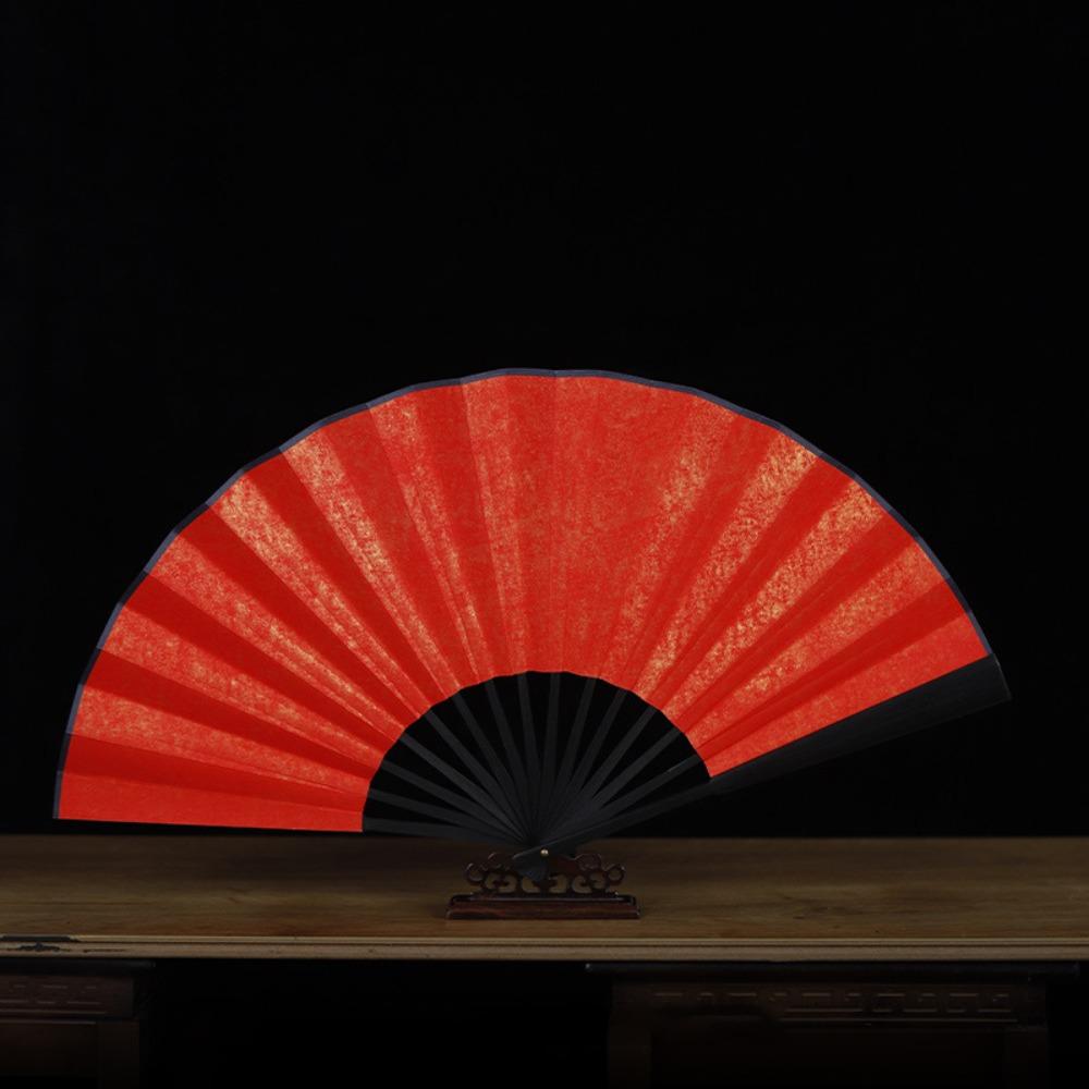 Gold-Flecked Surface Chinese Folding Fan Decorative Fan Calligraphy Painting Style 9