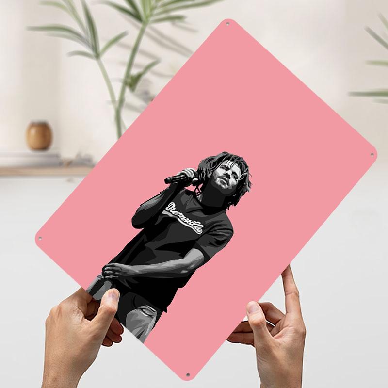 

J Cole Music Metal Poster Customized Wall Art Retro Vintage Tinplate Signs for Wand Deko Interior Decoration Living Room Decor 7.9x11.8In(20x30cm)
