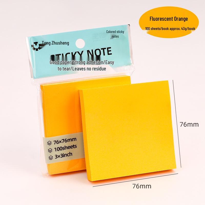 Multicolor Sticky Notes: Creative Fluorescent Memo Pads with Reusable Adhesive for Students