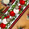 Christmas Themed Table Runner Santa Claus Table Flag Xmas Decor Tablecloth Navidad New Year Gifts Table Party Decor Supplies