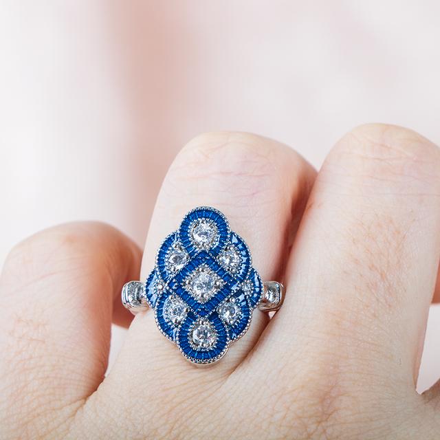 

Cella City женское кольцо с сапфиром, серебро 925 пробы, ювелирные изделия с цирконом 5А, изысканные ювелирные изделия, подарок для очаровательной леди, подарок на свадьбу, размер 6-10 10 белый