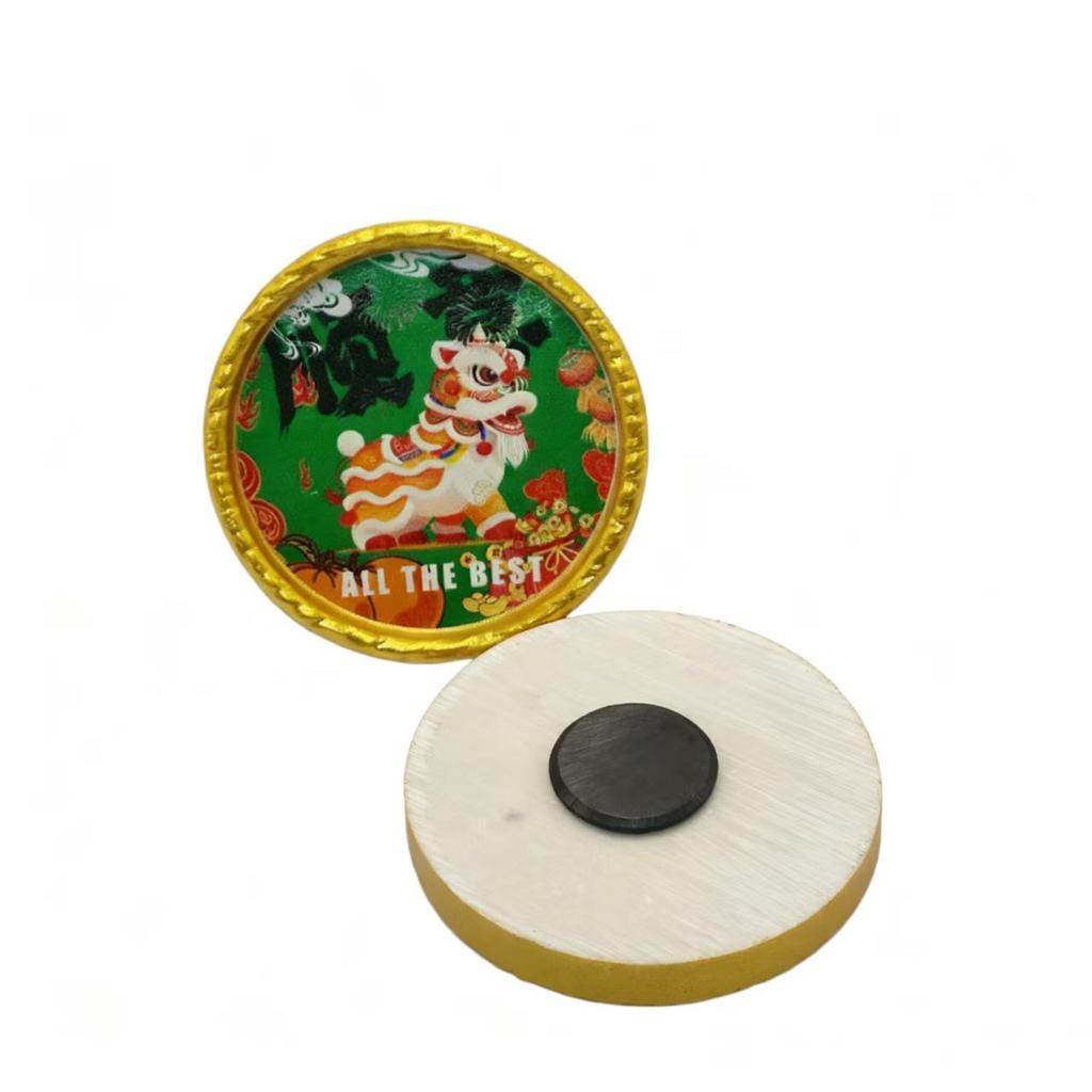 3D Lion Dance Fridge Magnet Photo Frame - Festive Spring Festival Decoration