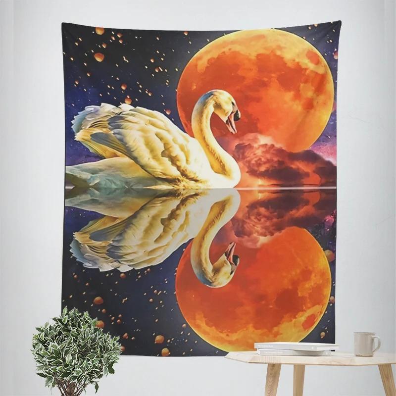 Beautiful Swan Decorative Tapestry Home Wall Decor Office Living Room Tapestry