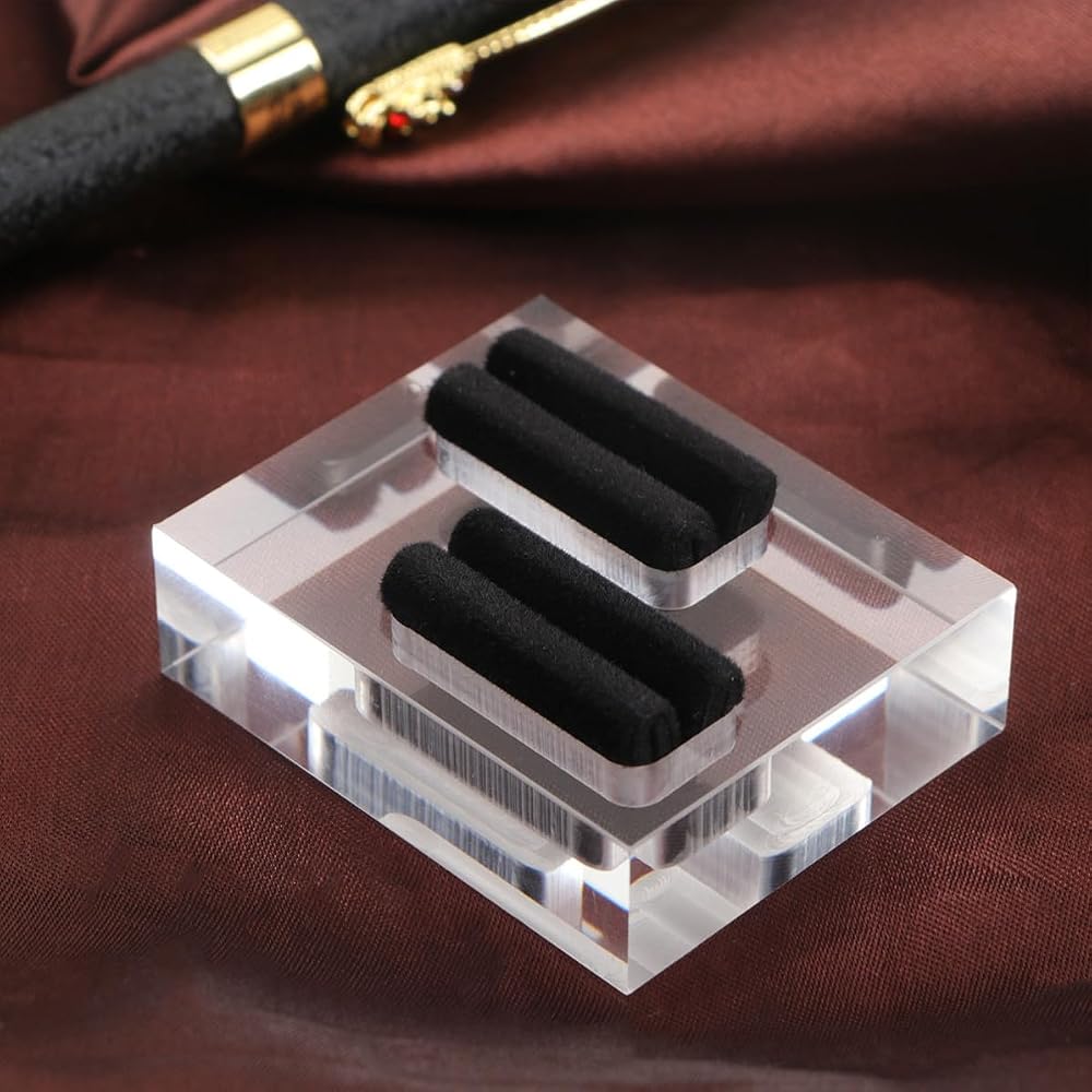 BCOATH acrylic double slot ring stand features a smooth surface and stable installation, square s...