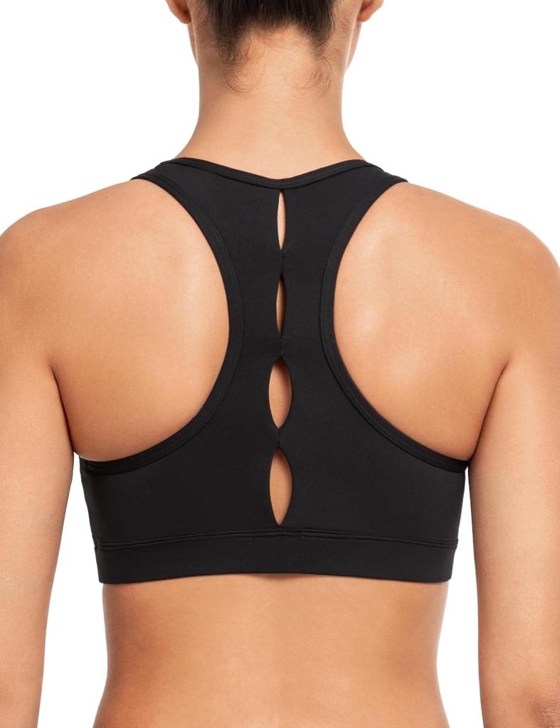 Yvette Sports Bra for Yoga Bra Black Women, Yoga, Non-Wired, Padded, Racerback, Stylish, Breathable, Wear, Bra, Top, M,