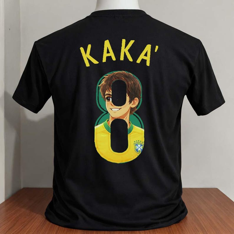 kaka t-shirt brazil black color cartoon 4XL