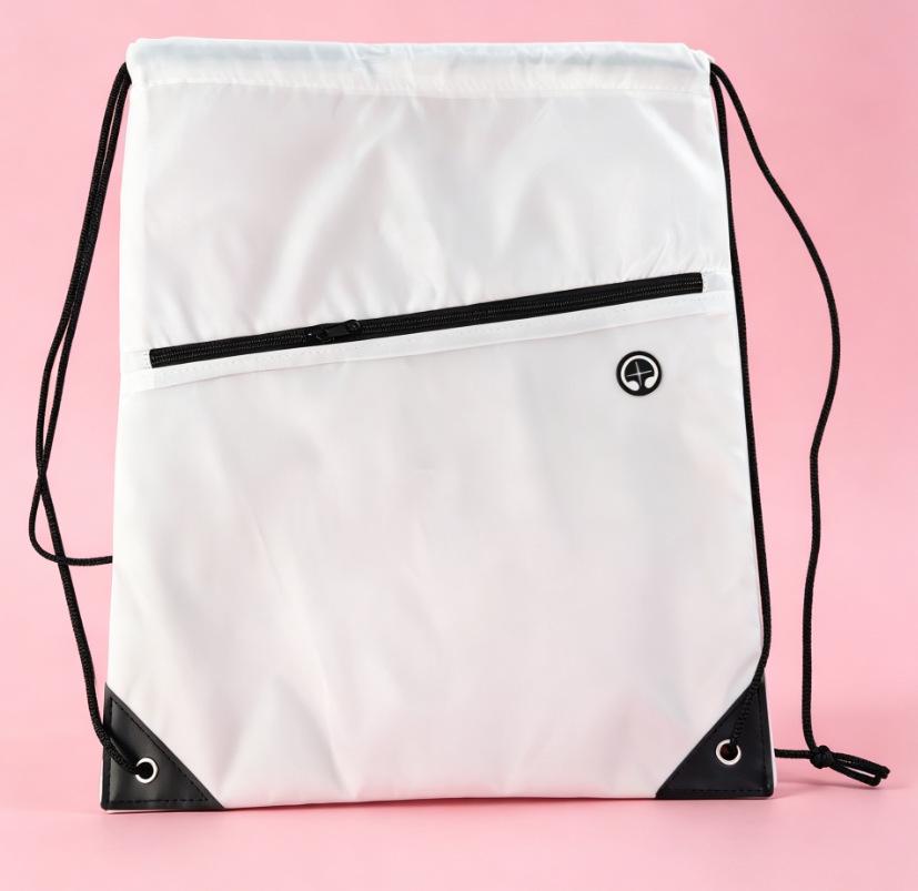 Polyester Zipper Drawstring Sports Backpack - Custom Promotional Oxford Cloth Dual Shoulder Bag