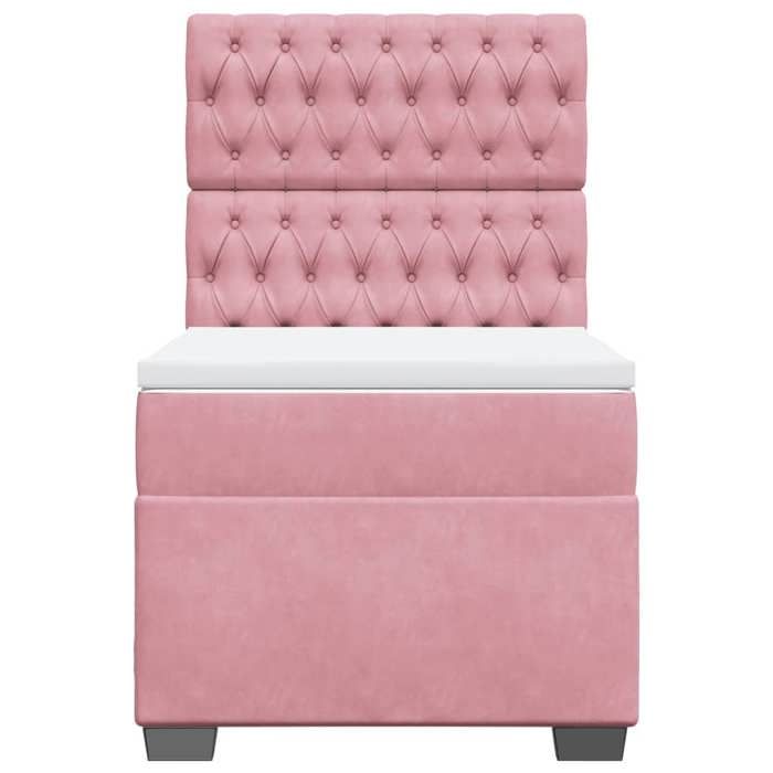 Maison Exclusive - Sommier à lattes de lit avec matelas Rose 100x200 cm Velours