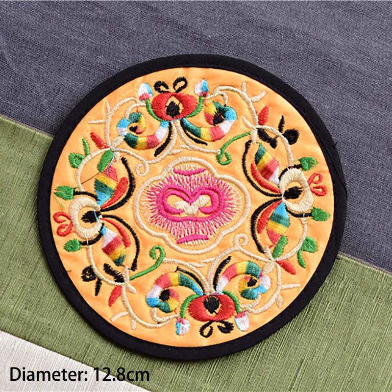 2Pcs/Pack Durable Cloth Embroidery Table Mats Cup Pad Chinese Style Anti-Hot Coaster Kitchen Accessories Home Decoration